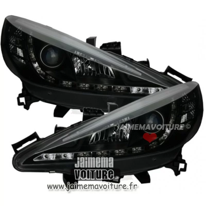 Phares avants leds "Devil eyes" Peugeot 207 - Chrome