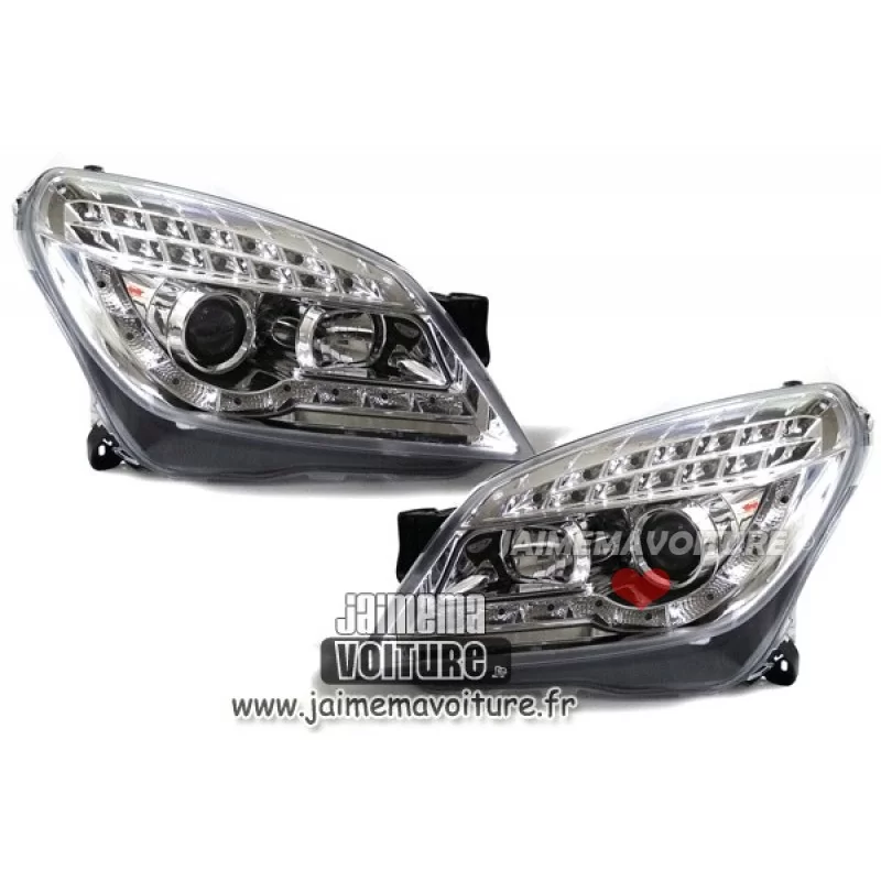 Opel Astra H Headlights Angel Devil Chrome