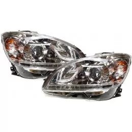 Front headlights led Mercedes C class