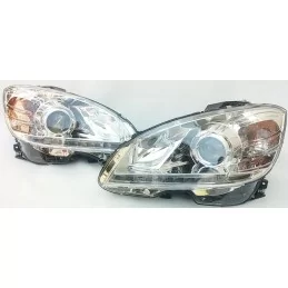 Front headlights led Mercedes C class