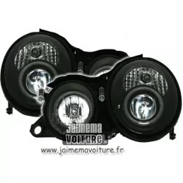 Headlights Angel eyes Mercedes W208 Clk black fronts