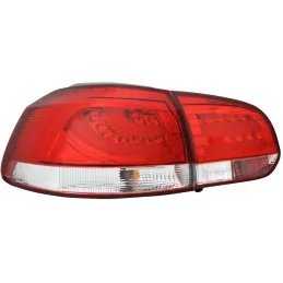 Feux arrières new led tube pour VW Golf 6 - Rouge blanc