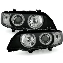 Fari anteriori Angel Eyes per BMW X5 E53 2000-2003 - Xenon