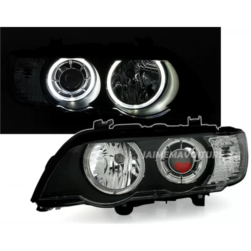 Fari anteriori Angel Eyes per BMW X5 E53 2000-2003 - Xenon