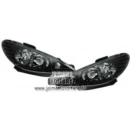 Headlamps smooth Peugeot 206 black