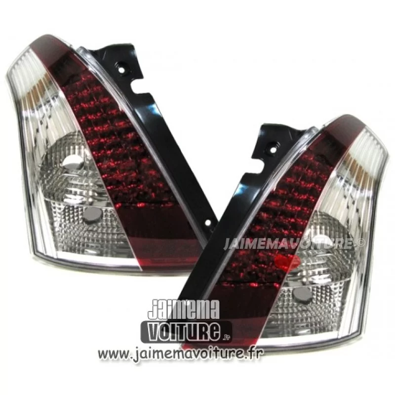 Suzuki Swift rojo cromo led luces traseras