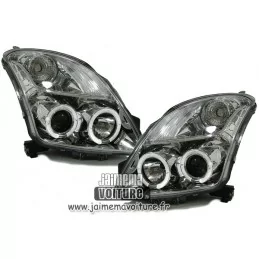 Faros Angel eyes frentes Suzuki Swift Sonar cromo