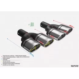 Tip dual Auspuffanlage links und rechts Oval Chrom