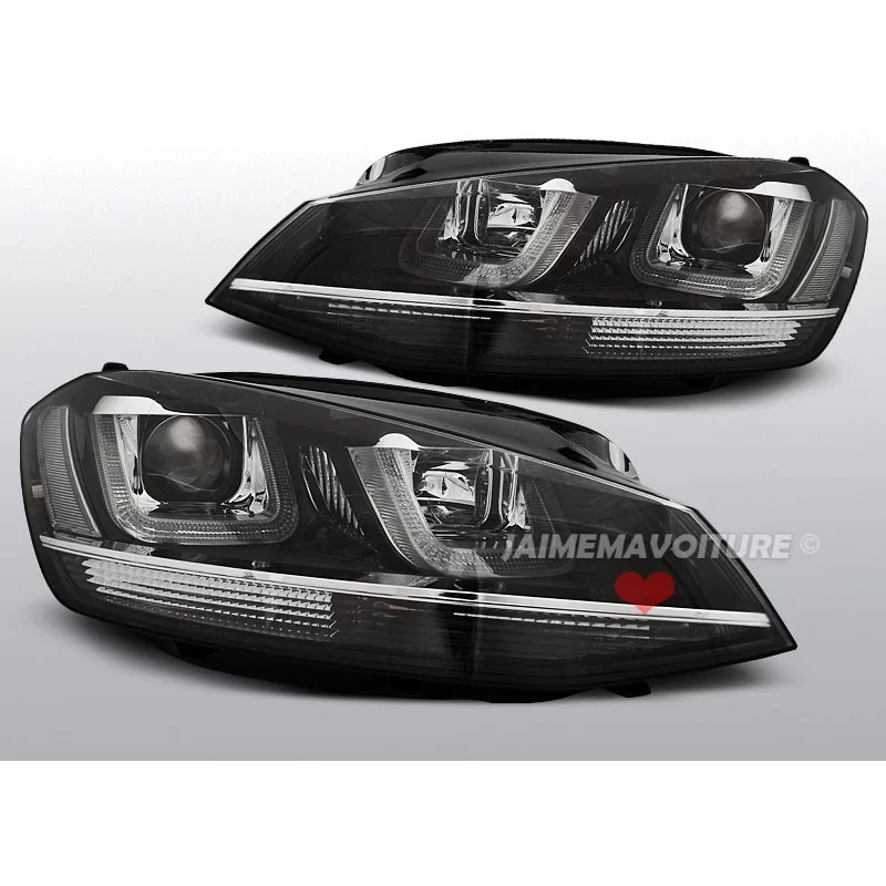 Phares avants led U VW Golf 7 Chrome line