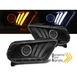 Headlights front led Ford Mustang black