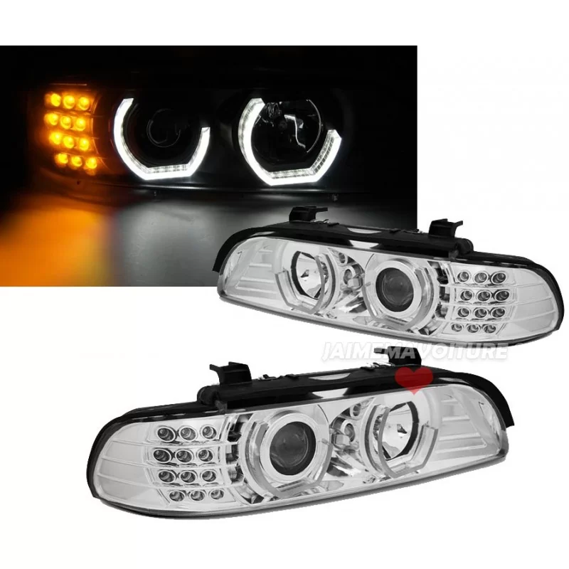 Headlights angel eyes 3D led BMW series 5 E39