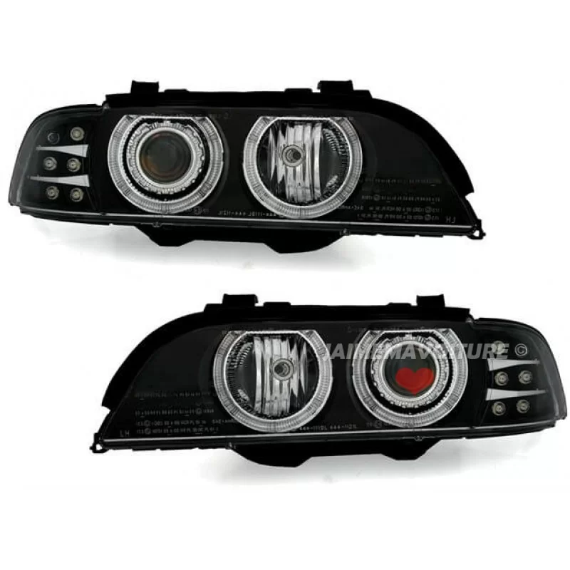 BMW 5 Reeks E39 Angel Eyes koplampen met LED knipperlichten BMW 5 Reeks E39 Angel Eyes koplampen met LED knipperlichten
