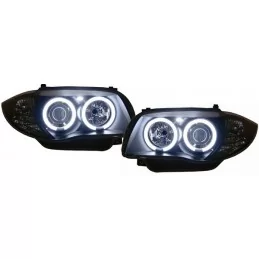 Fari anteriori Angel eyes CCFL BMW Serie 1 Nero