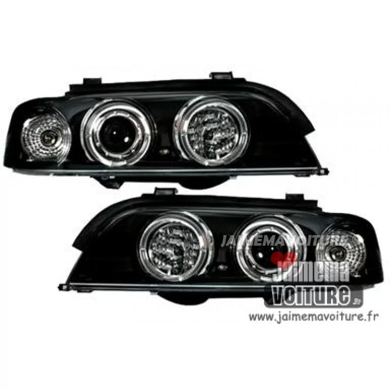 Front lights Angel eyes BMW series 5 E39 Sonar black