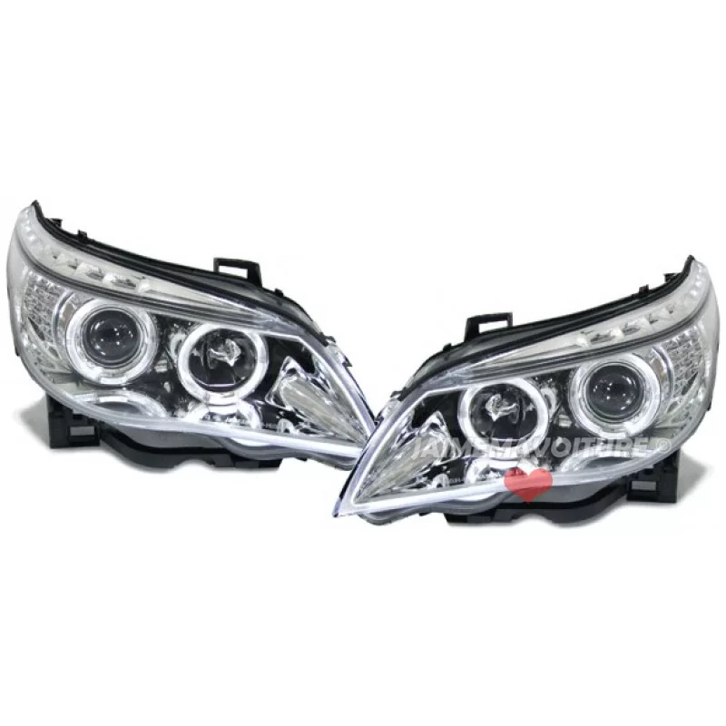 Frente Faros Angel eyes BMW serie 5 E60 E61 LCI Frente Faros Angel eyes BMW serie 5 E60 E61 LCI