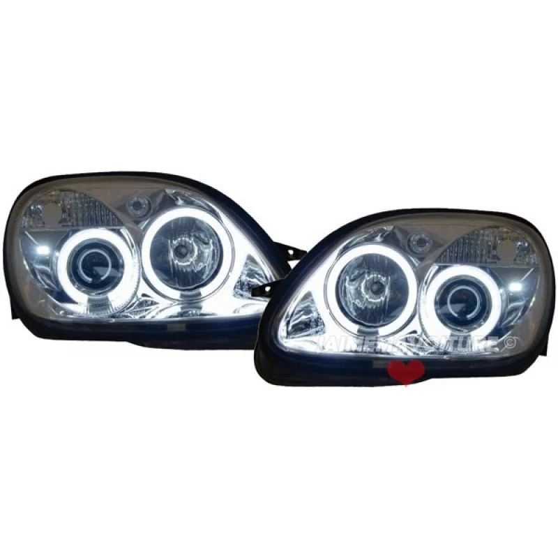 Faros Angel eyes frentes CCFL Mercedes SLK R170 cromo