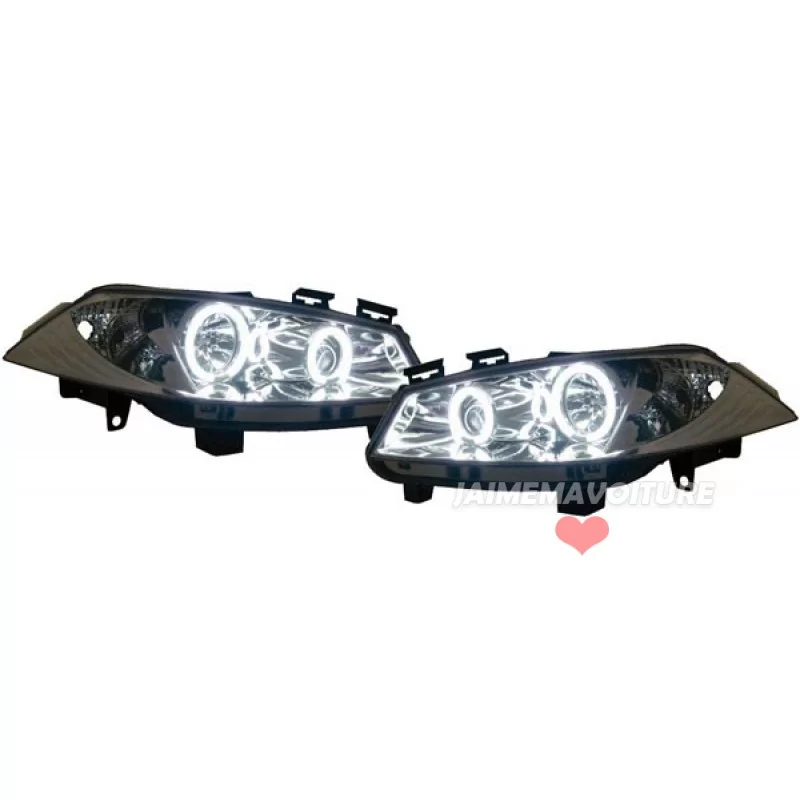 Koplampen Angel eyes CCFL Renault Megane 2 Chroom