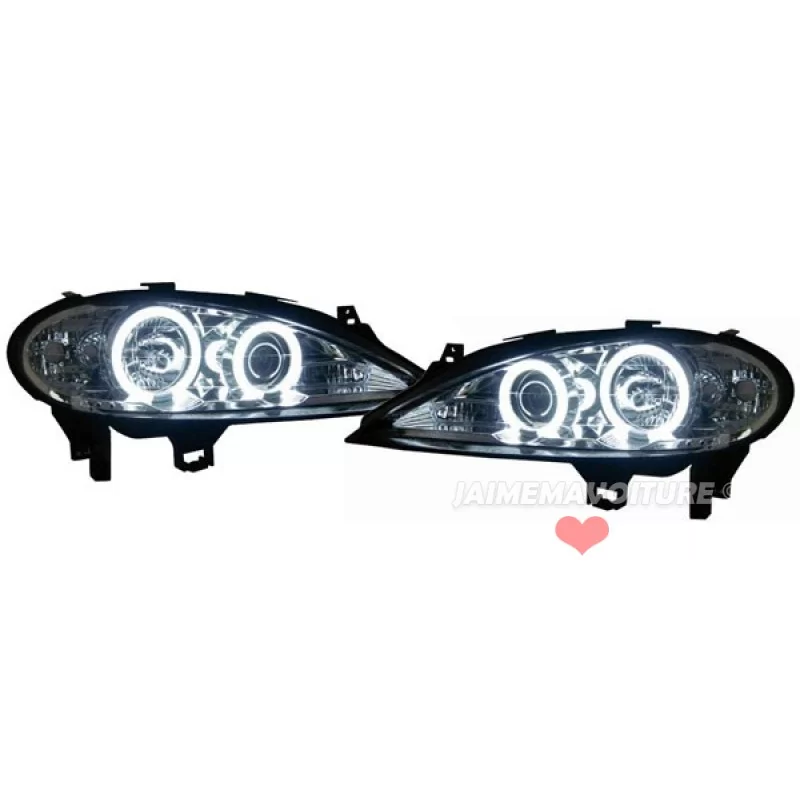 Headlights Angel eyes CCFL Renault Megane Chrome fronts