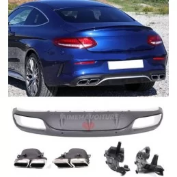 Diffuseur pare-chocs arrière échappement Mercedes classe C coupe C63 AMG