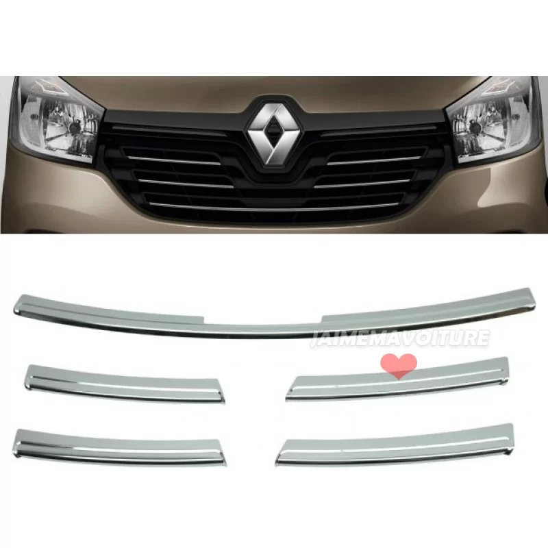 Aluminum chrome plated for grille Renault Trafic III