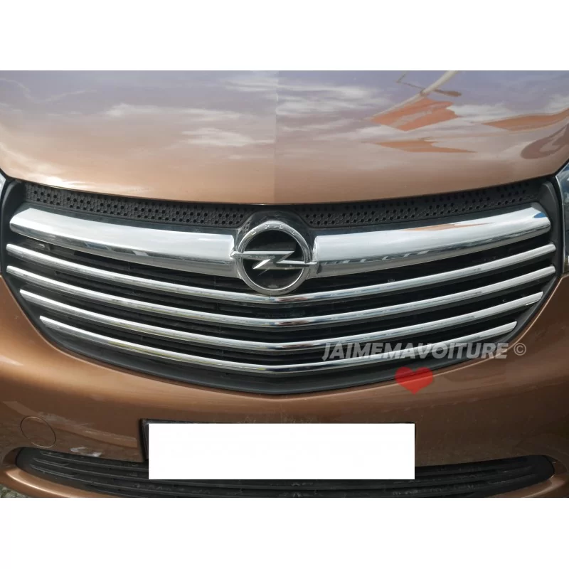 Rajout alu chrome pour calandre Opel Vivaro Rajout alu chrome pour calandre Opel Vivaro