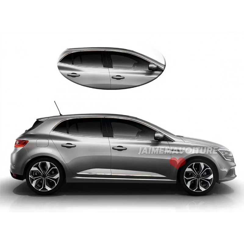 Contour de vitre chrome alu Renault Megane 4 Contour de vitre chrome alu Renault Megane 4