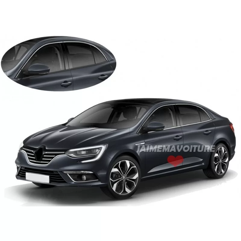 Renault Megane 4 Sedan cornice superiore del finestrino in alluminio cromato