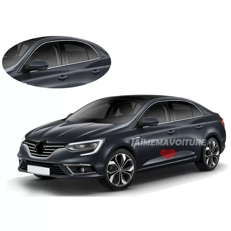 vidrio contorno cromo alu Renault Megane 4 sedán vidrio contorno cromo alu Renault Megane 4 sedán