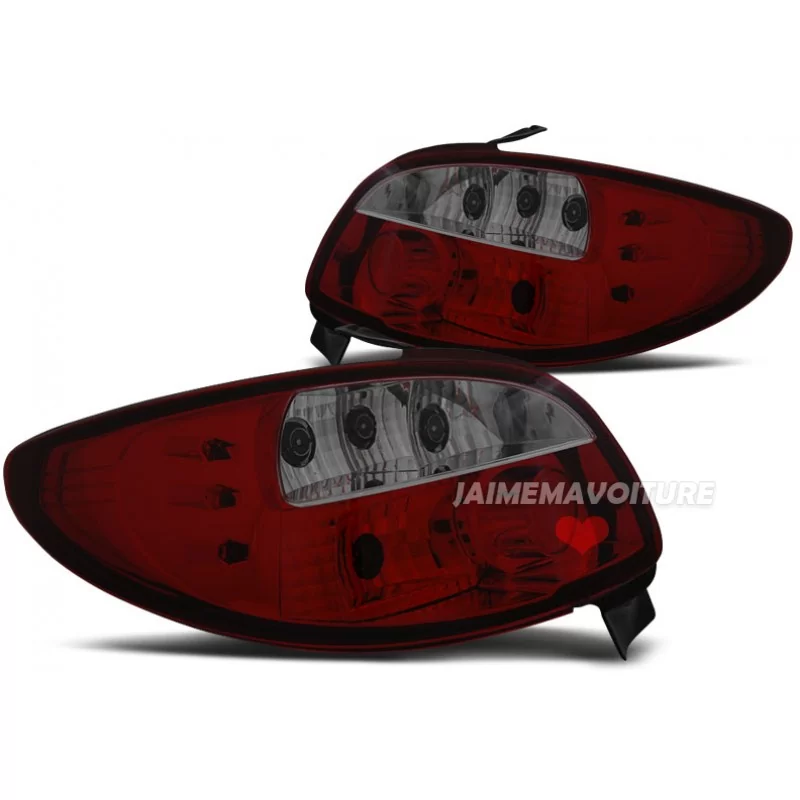 Peugeot 206 red white rear lights