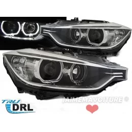 Phares avants angel eyes LED pour BMW Série 3 F30 F31