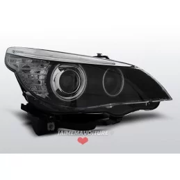 Front headlights Angel eyes Led BMW series 5 black