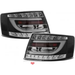 Feux arrières led tube pour Audi A6 rouge fumé 7 pins