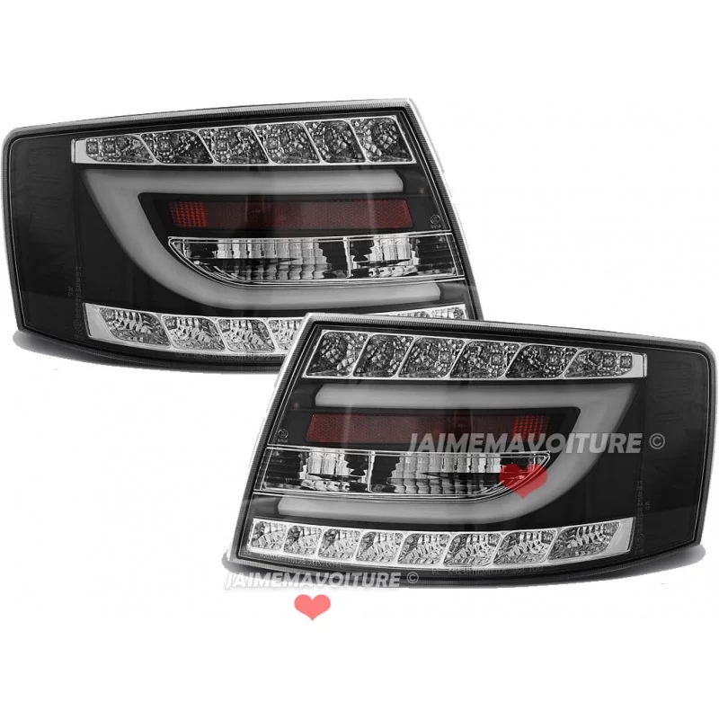 Fanali posteriori a led tubo per Audi A6 rosso fumé 7 pin