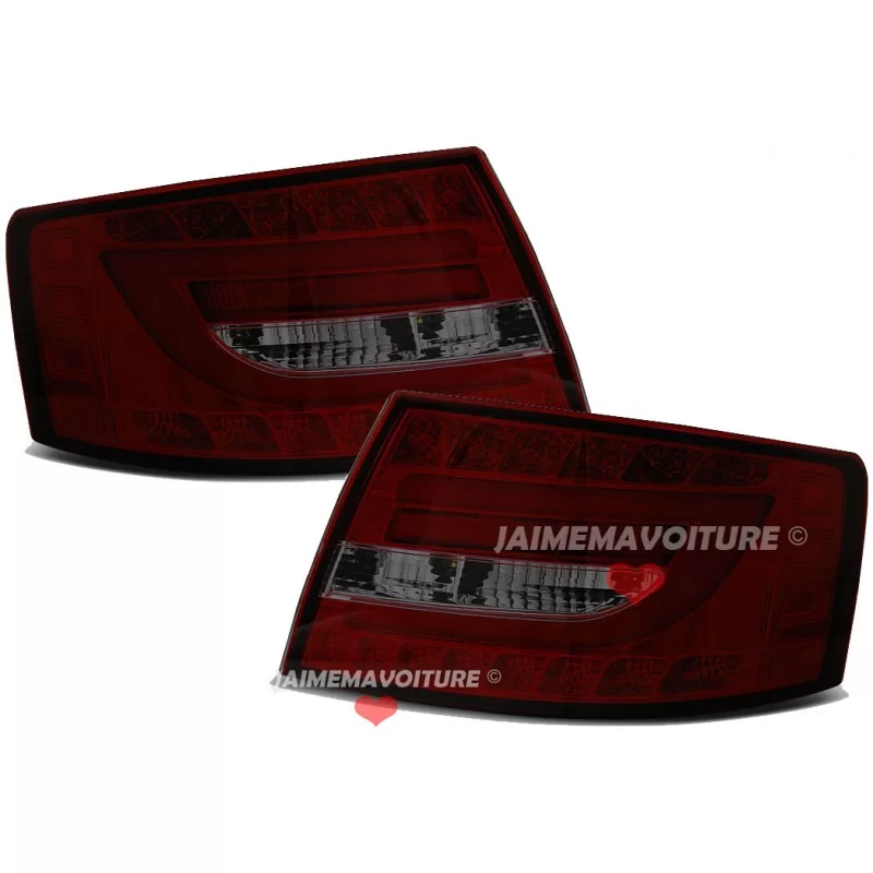 Feux arrières led tube pour Audi A6 rouge fumé 7 pins Feux arrières led tube pour Audi A6 rouge fumé 7 pins