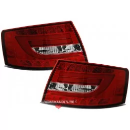 Feux arrières led tube pour Audi A6 rouge fumé 7 pins