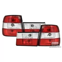 BMW E34 Crystal Red White rear lights