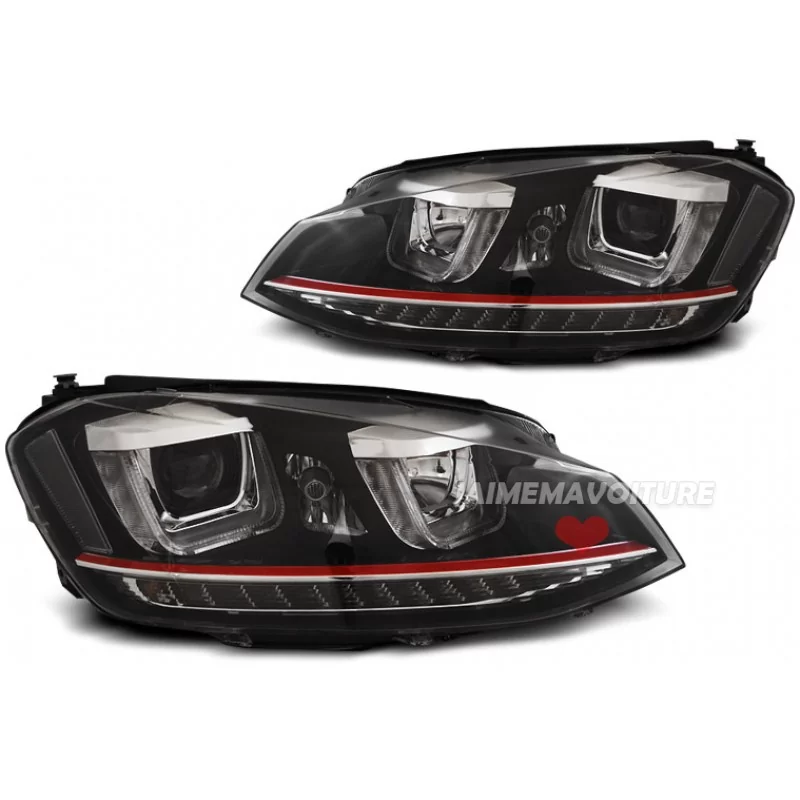 Front headlights led U VW Golf 7 Chrome line