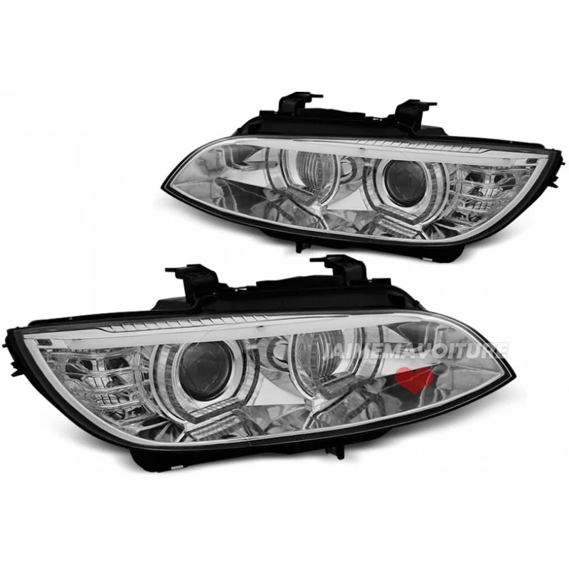 Phares avants xénon angel eyes 3D BMW Série 3 E92 E93 Phares avants xénon angel eyes 3D BMW Série 3 E92 E93