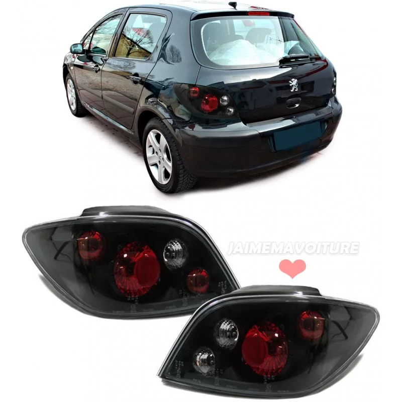 Atrasos Peugeot 307 negro luces Atrasos Peugeot 307 negro luces
