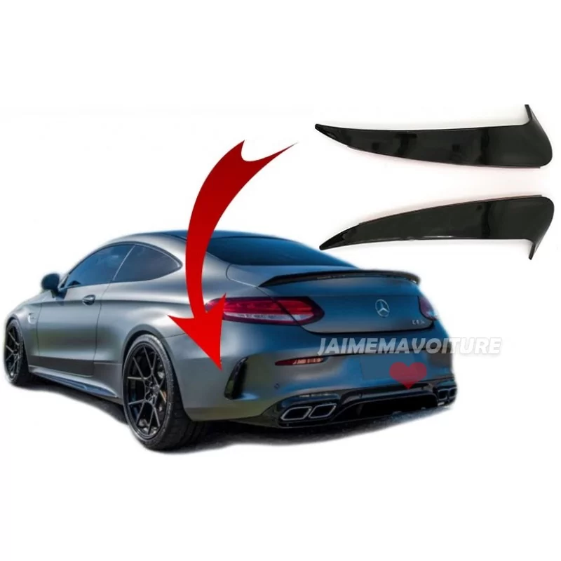 Hinzufügen von Stoßstangen hinten Mercedes C-Klasse C205 Coupe AMG C63 2015-2018 Hinzufügen von Stoßstangen hinten Mercedes C-Klasse C205 Coupe AMG C63 2015-2018
