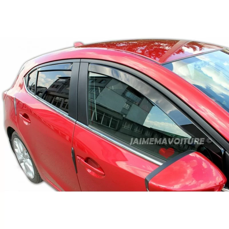 Front + rear deflectors for MAZDA 3 4/5 doors 2014- Front + rear deflectors for MAZDA 3 4/5 doors 2014-