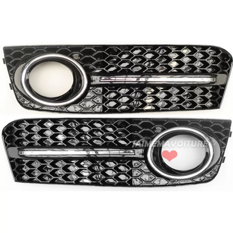 Grilles anti-brouillard RS4 nid d'abeille Audi A4 B8 Grilles anti-brouillard RS4 nid d'abeille Audi A4 B8