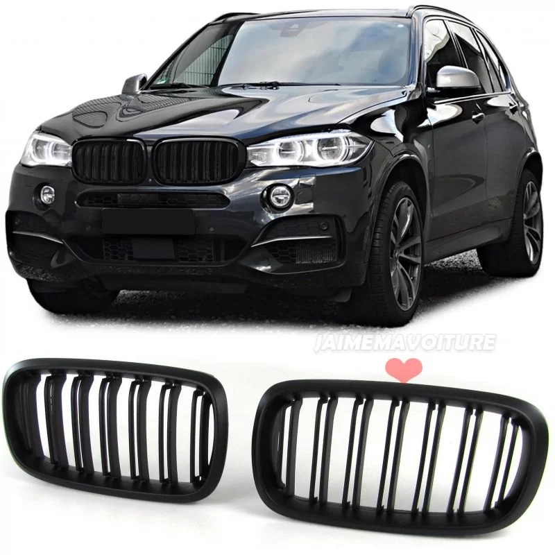 Calandre double barre BMW X5 X6 F15 F16 M Noir