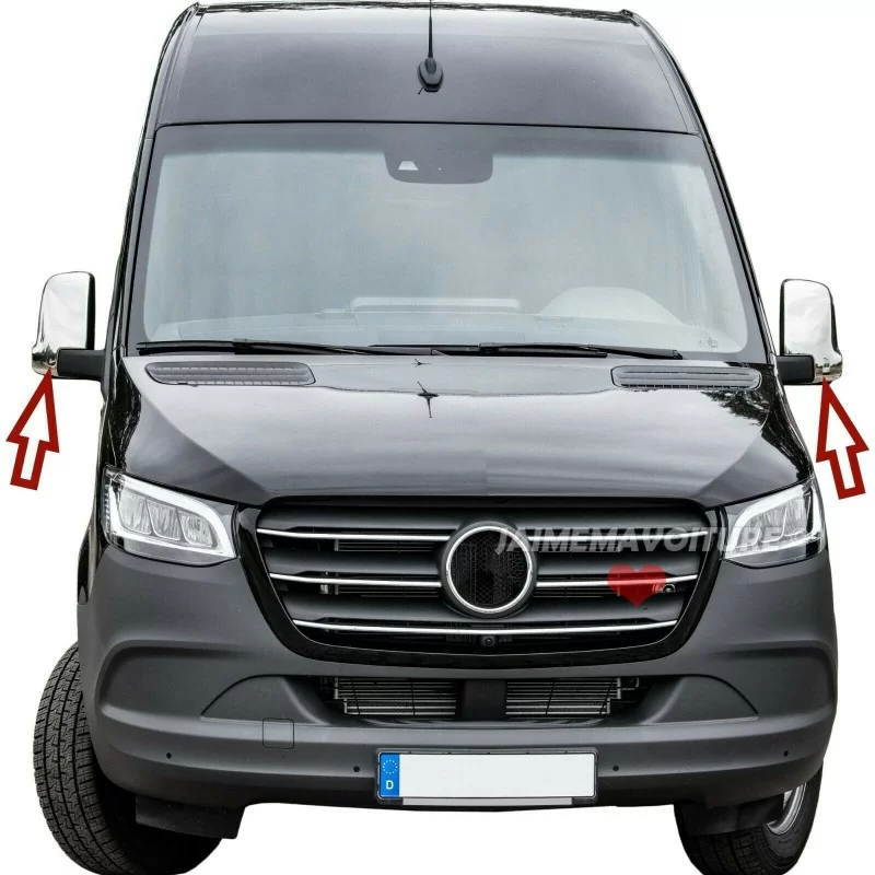 Coque rétroviseurs chrome alu MERCEDES SPRINTER W907 2018-2022