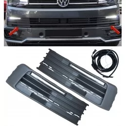 Paar voorbumperroosters met LED voor VW T6 2015-2019 Jaimemavoiturett 1 - Jaimemavoiture.fr 