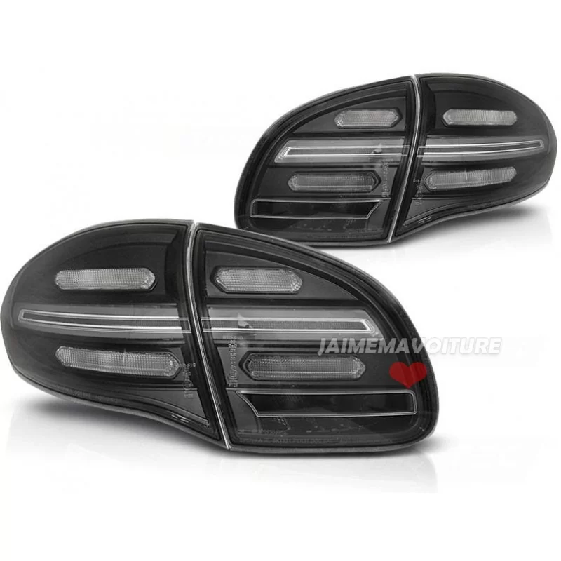 Dynamic black LED tail lights Porsche Cayenne 2 2010-2015