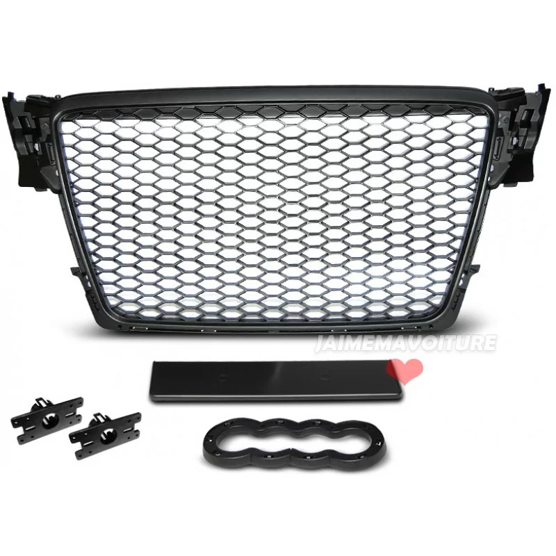 Schwarzen Kühlergrill für Audi A4 B8 RS4 Look Bienennest