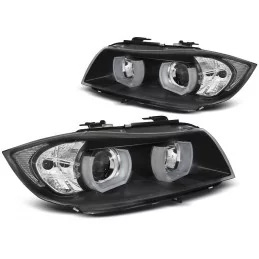 Front headlights angel eyes for BMW E90 + E91 Sonar black Jaimemavoiturett 1 - Jaimemavoiture.fr 