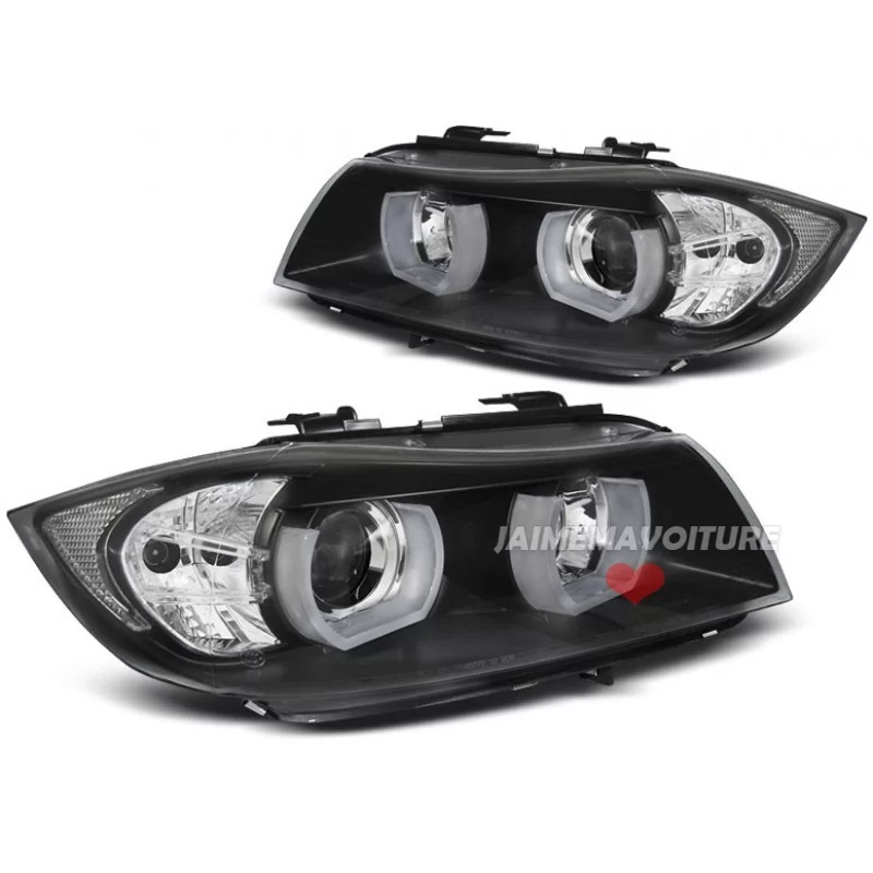 Frontal de faros angel eyes para BMW E90 + E91 Sonar negro Jaimemavoiturett 1 - Jaimemavoiture.fr 