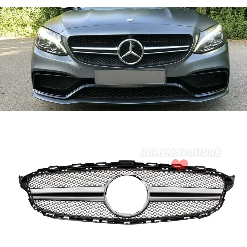 Grille pare-choc avant centrale Grille Calandre Avant Pour Mercedes Pour  Benz W205 C63 C63S AMG